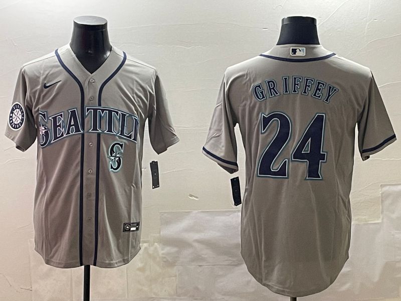Men Seattle Mariners #24 Griffey Grey Game 2025 Nike MLB Jersey style 6